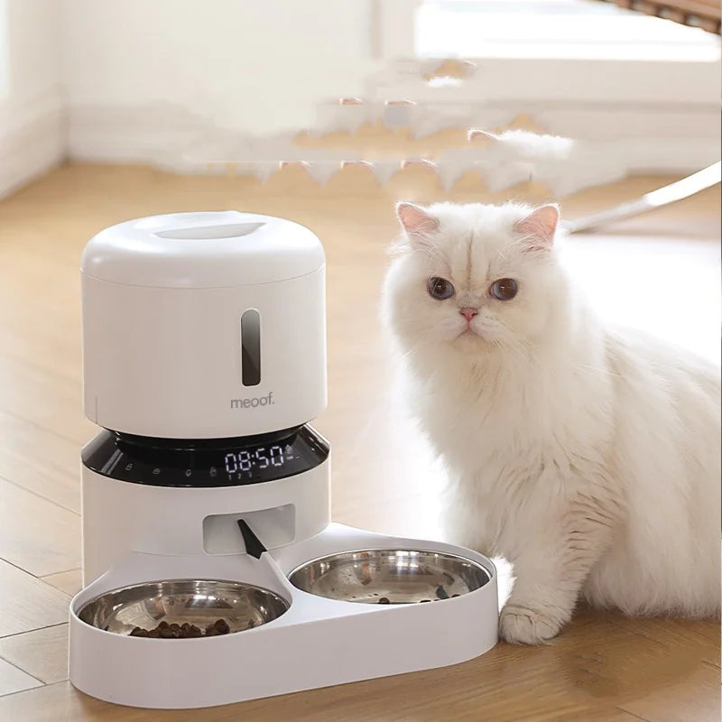 Cat Feeder with Dual Bowls